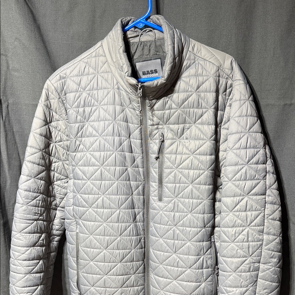 Bass Men's Light Gray Quilted Puffer Jacket